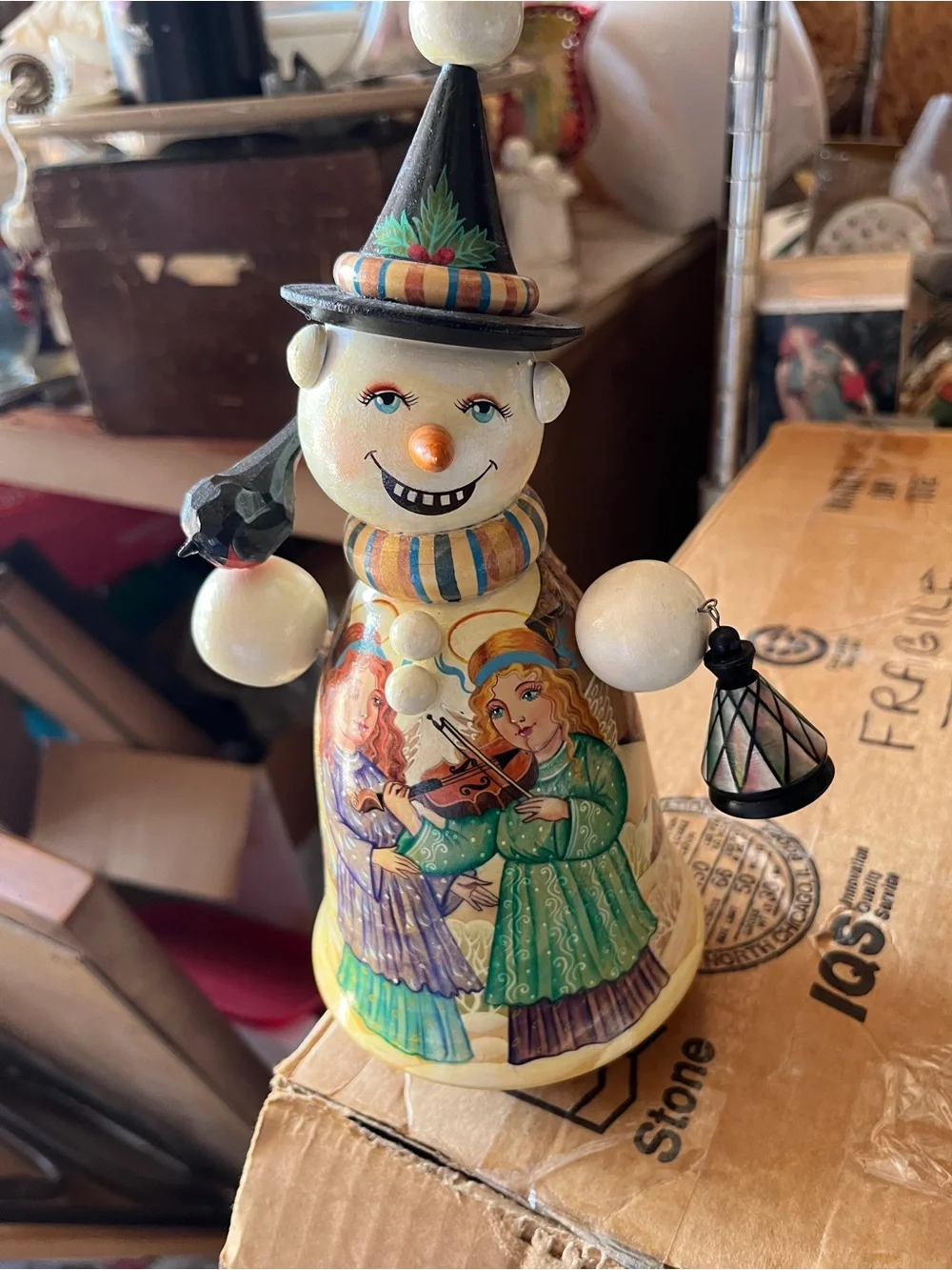 Russian Matreshka snowman clown